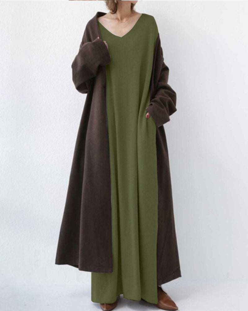 Ricarda- Sommerliches Maxikleid aus Baumwoll Leinen Mix