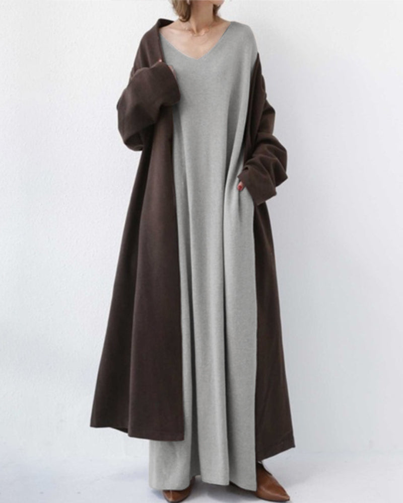 Ricarda- Sommerliches Maxikleid aus Baumwoll Leinen Mix