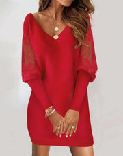 Alory™ - Elegantes Spitzenkleid mit V-Ausschnitt