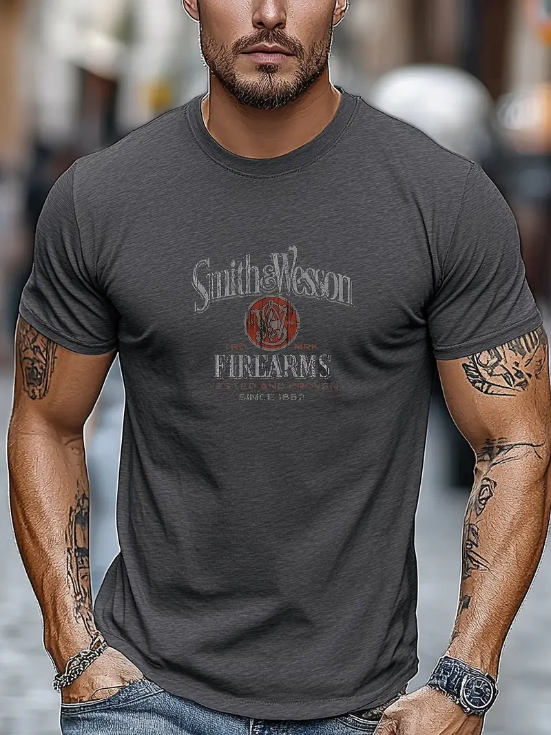 Robert- Bedrucktes kurzärmliges Sommer-T-Shirt für Herren