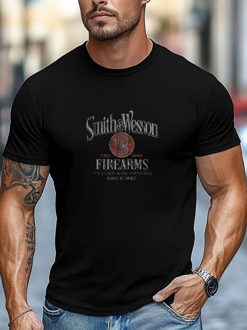 Robert- Bedrucktes kurzärmliges Sommer-T-Shirt für Herren