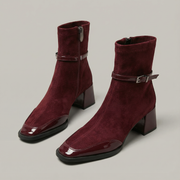 Lenie™ - Elegante Stiefeletten mit mittlerem Absatz aus Öko-Wildleder