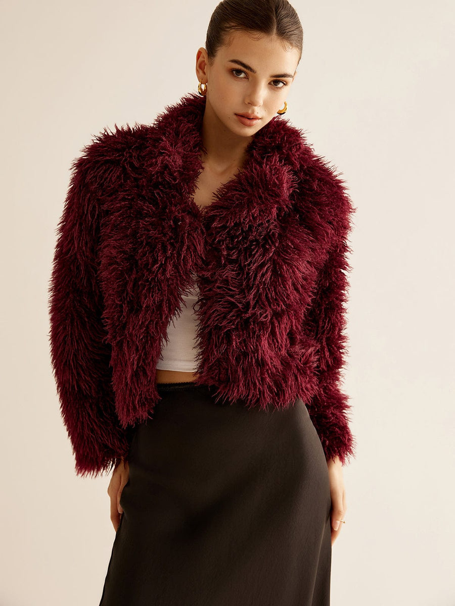 Ruby | Eleganter Kunstpelzmantel für Damen Winter