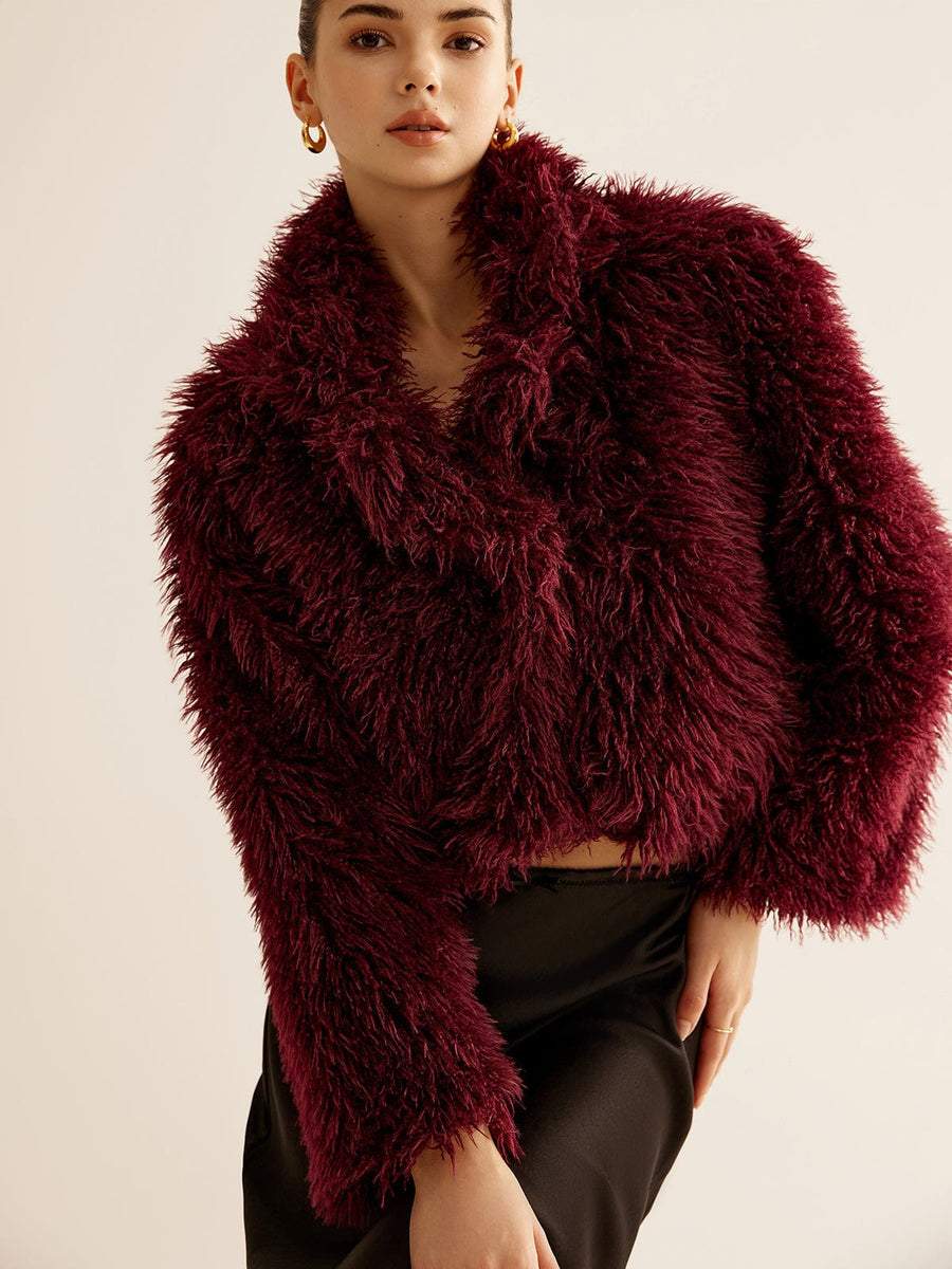 Ruby | Eleganter Kunstpelzmantel für Damen Winter