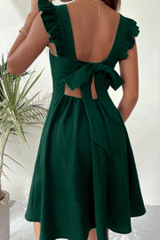 Heidi-Mode | Rüschen Mini Kleid mit Rückenschnürung