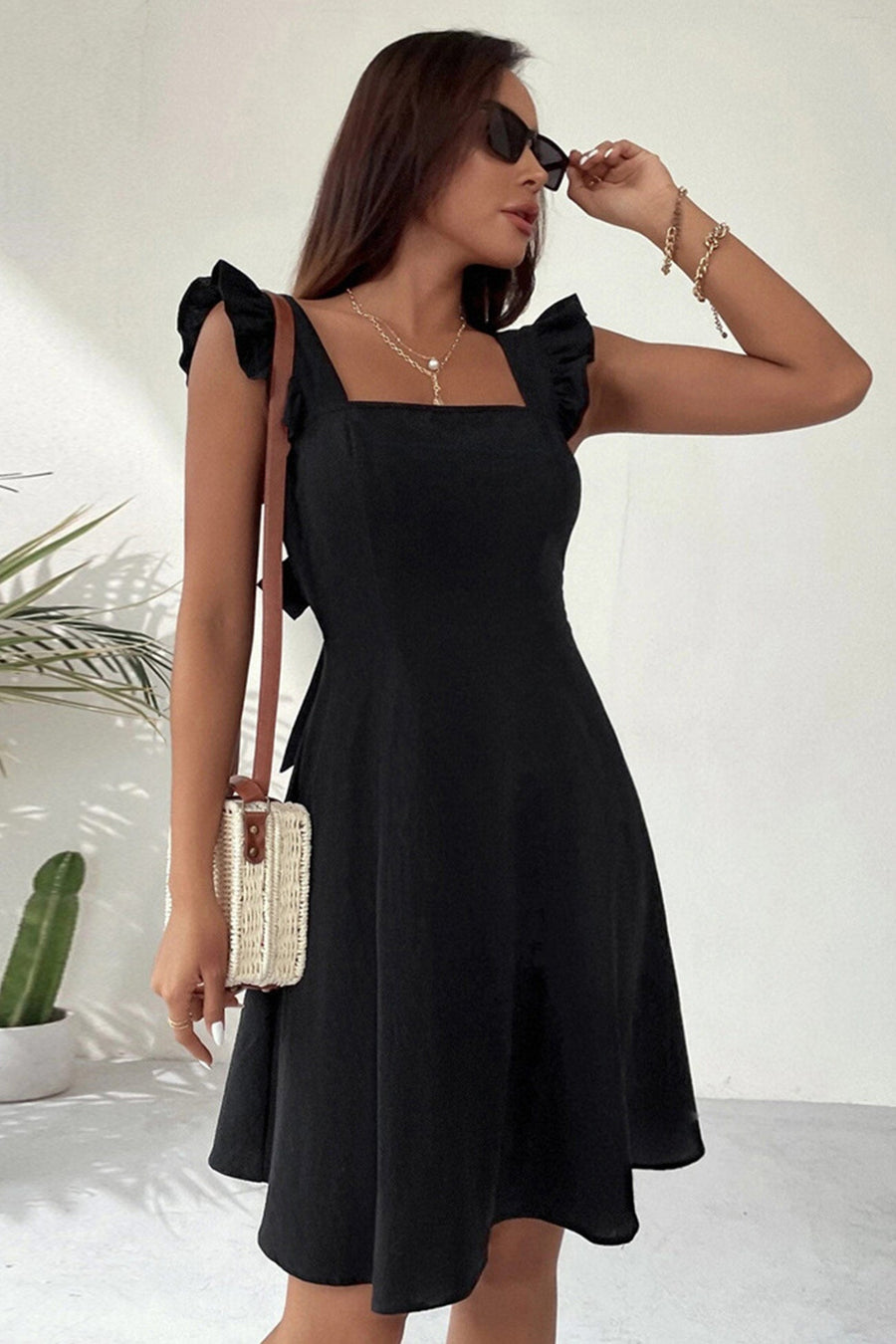 Heidi-Mode | Rüschen Mini Kleid mit Rückenschnürung