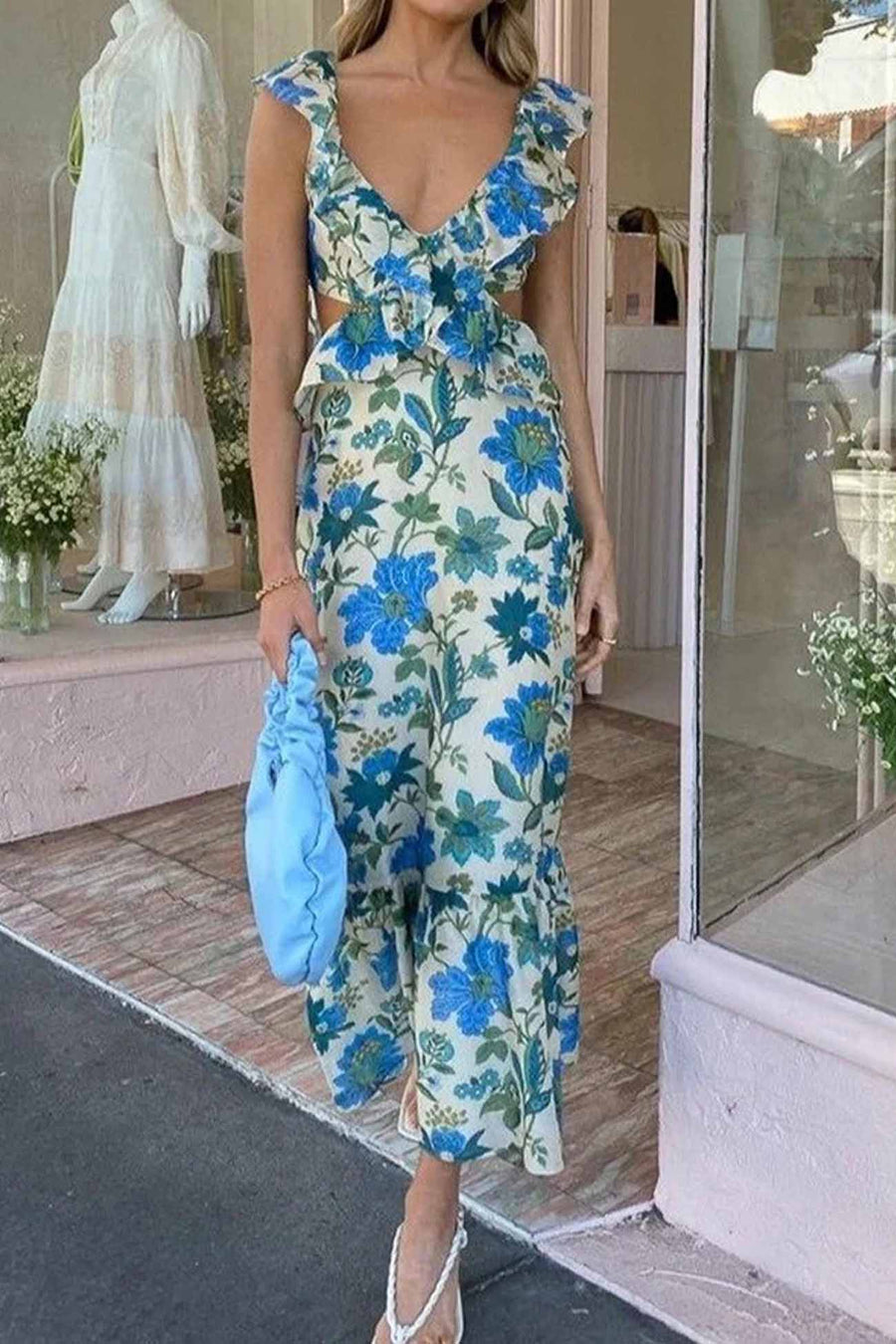 Bequemes | Femininer Blumen-Rüschenkleid Für Frauen für dich