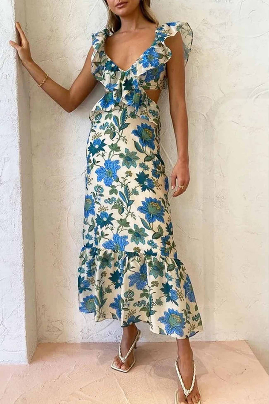 Bequemes | Femininer Blumen-Rüschenkleid Für Frauen für dich