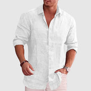 Camicia rustica in lino da uomo | Camicia traspirante in lino
