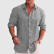Camicia rustica in lino da uomo | Camicia traspirante in lino