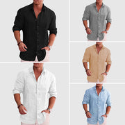 Camicia rustica in lino da uomo | Camicia traspirante in lino