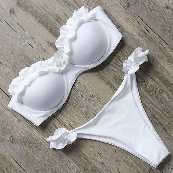 Heidi-Mode | Push-Up Bikiniset mit Rüschen für Damen