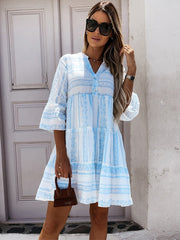 Heidi-Mode | Leichtes Boho Kleid mit Fröhlichem Muster Perfekt für Sommerliche Anlässe