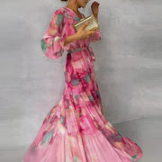 LUCIA | Langes Sommerkleid mit Blumenmuster und verstellbarer Silhouette