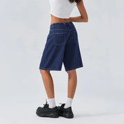 Damen-Bermuda-Jeansshorts im Loose-Fit
