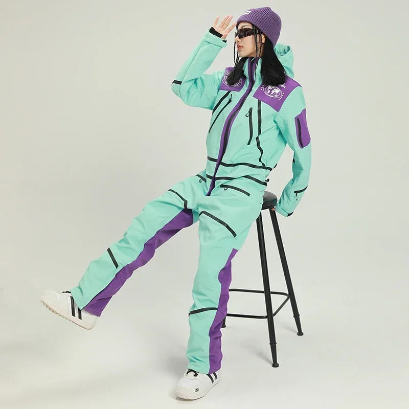 Damen Stylisch Einteiler Skianzug | Winter