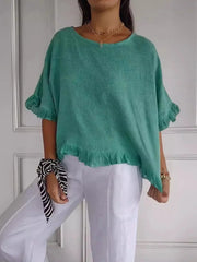 Patsy - Rundhalsbluse Aus Leinen