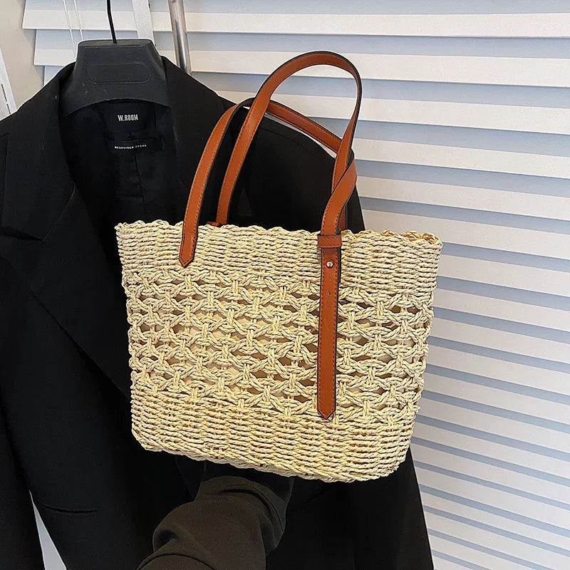Luxus Strohtasche Damen – Handgefertigte Schultertasche Sommer 2025