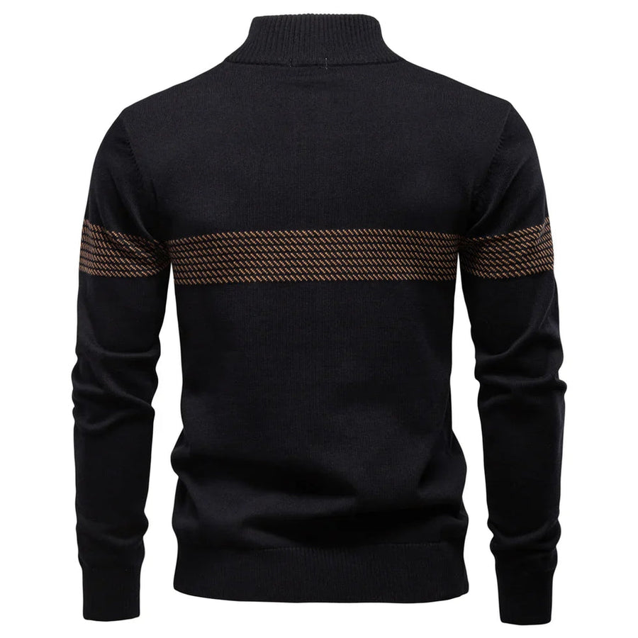Amitai - Klassischer Strick Pullover Mit Halbem Reißverschluss