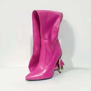 Damen-Overknee-Stiefel mit Stiletto-Absatz | Reißverschluss Hinten