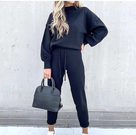 Damen Zweiteiliger Lounge-Set – Bequemer und stylischer Sweater und Jogginghose für Freizeit und Alltag