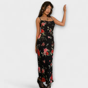 Floral Print Spaghetti Strap Bodycon Dress
