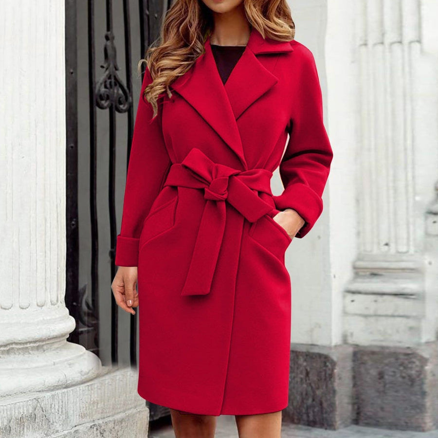 Eleganter Kaschmir-Trenchcoat für Damen mit Knopfsystem in lebhaften Farben