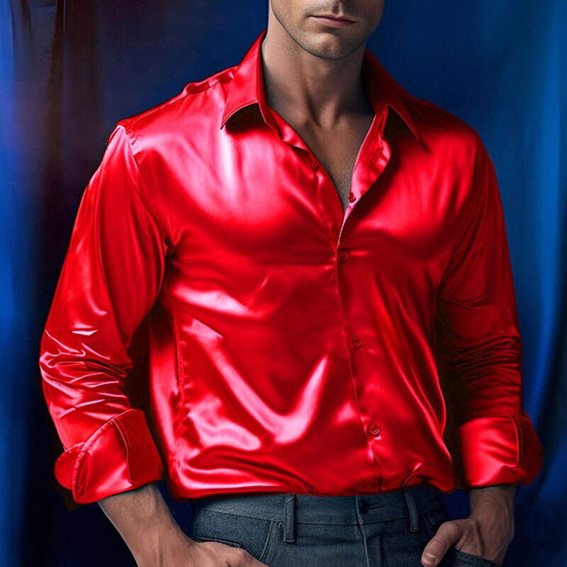 Terrence- Herren Satinhemd mit Glanzfinish und Slim Fit