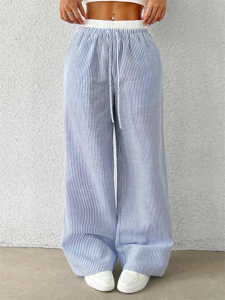 Heidi-Mode | Gestreifte Hose mit Weitem Bein