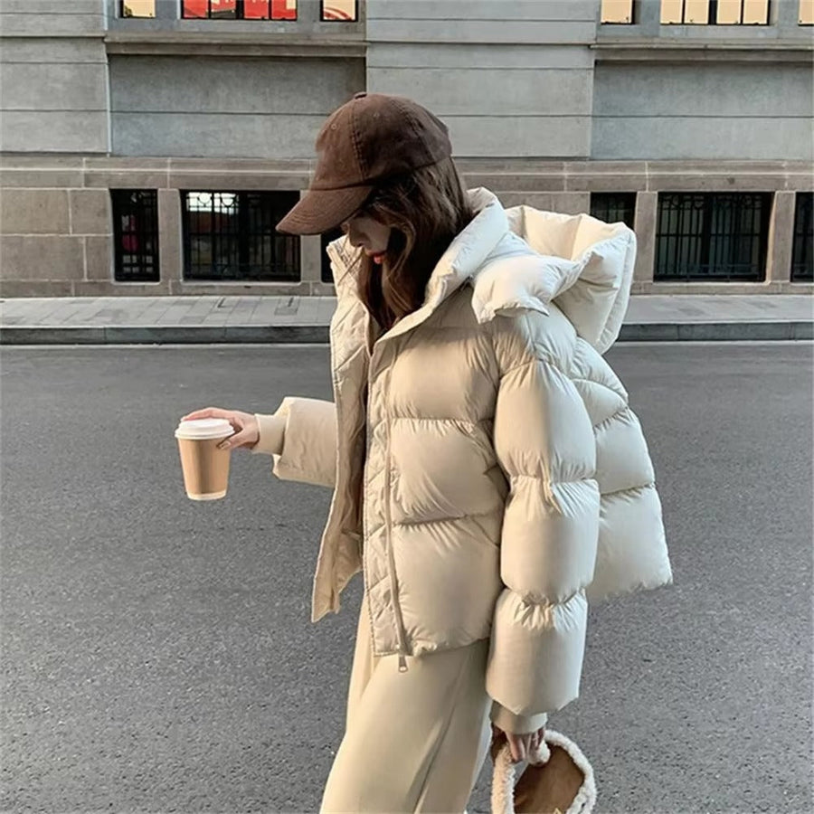 Bella Dicke Kapuzen-Steppjacke