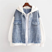 ALESSIA - OVERSIZE-HOODIE MIT JEANSJACKE KOMBINIERT
