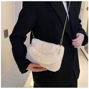 Elisa | Stilvolle Damen Schultertasche aus Plüsch