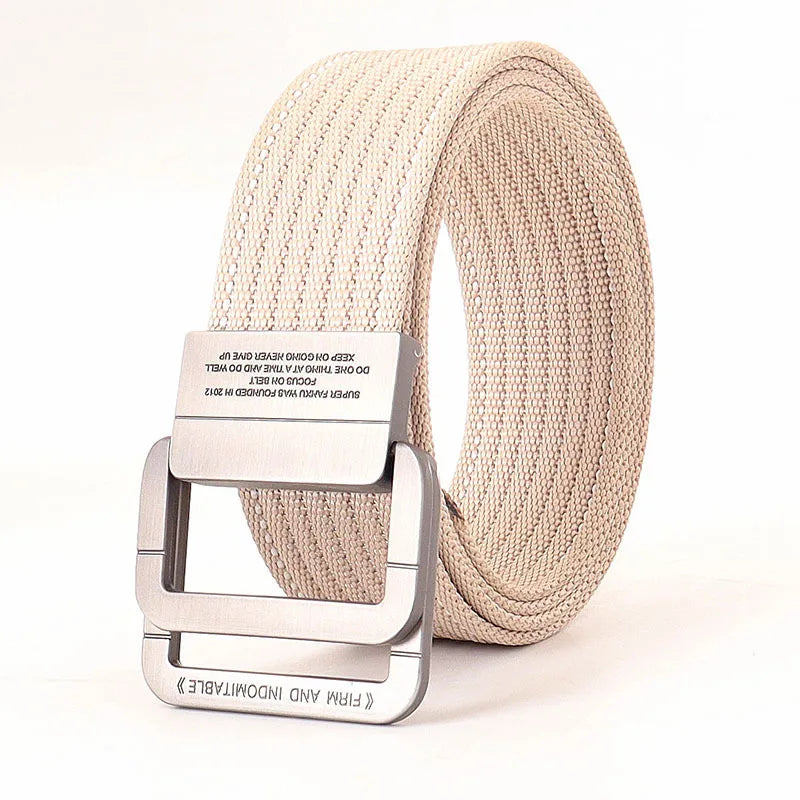 Unisex Gestreifter Canvas Ringgürtel