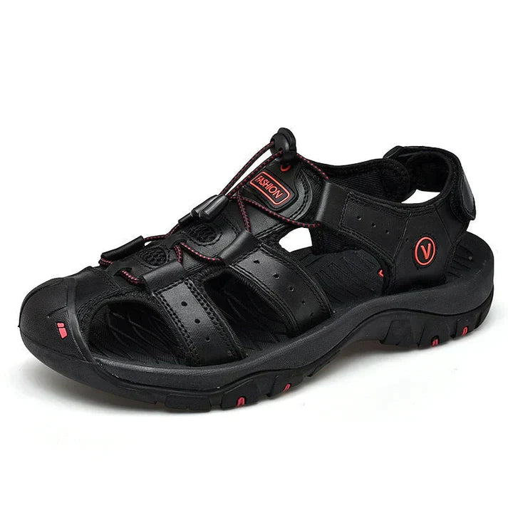 Herren Sommer Geschlossener Zehen Outdoorsandalen mit Verstellbarem Kordelzug