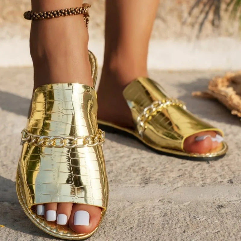 Klavdiya - Sandalen Mit Kette