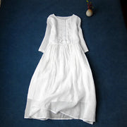 Bequemes Sweet Ruffles Kleid | Modernes Vintage O-Ausschnitt Damenkleid für dich
