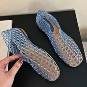 Heidi-Mode | Sommer Jellies Schuhe Frauen Mode Transparent Mesh Hollow Out Strand Schuhe Damen Flache Sandalen Farbige Runde Zehen Jelly Sandalen