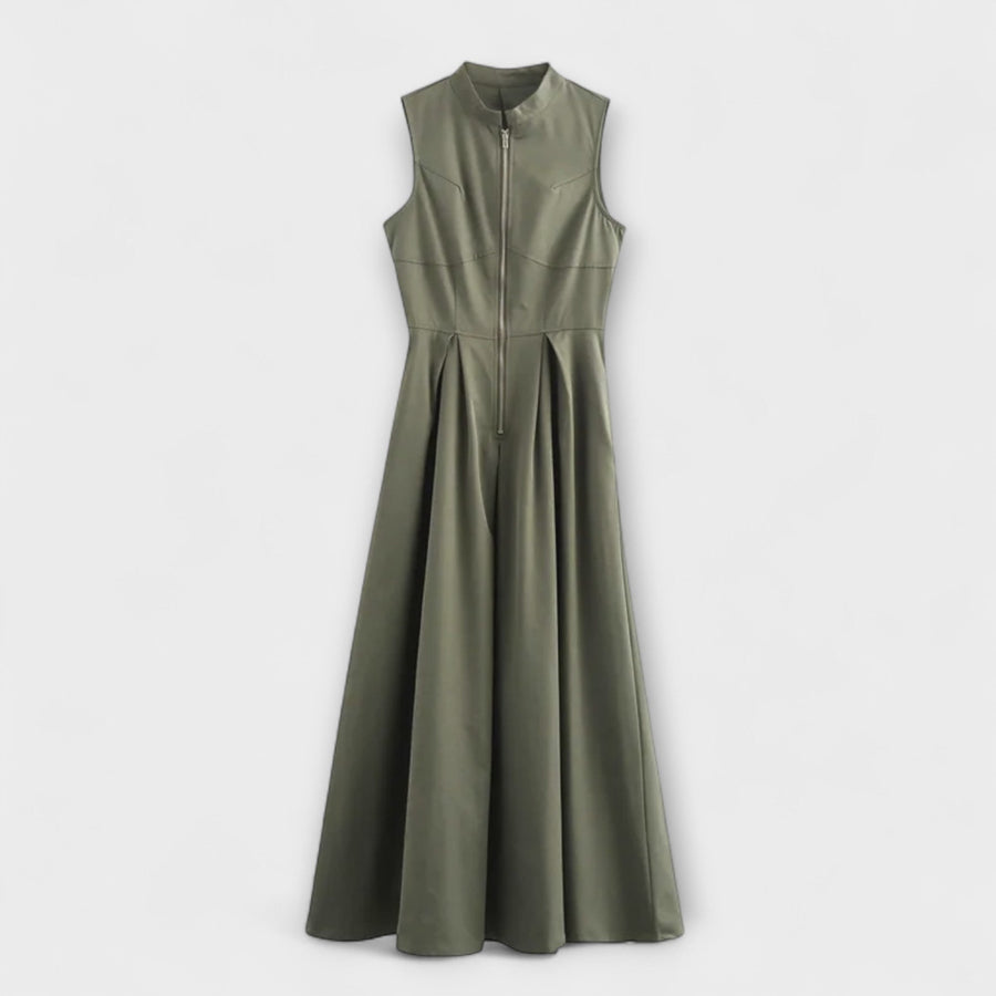 Ärmelloses Plissiertes Midikleid im Bodycon-Stil