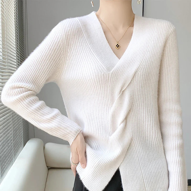 Anneliese | Damenpullover mit V-Ausschnitt und Kaschmirgefühl
