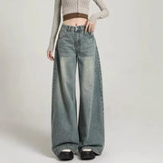 Damen Stilvoll Baggy Jeans | Hohe Taille