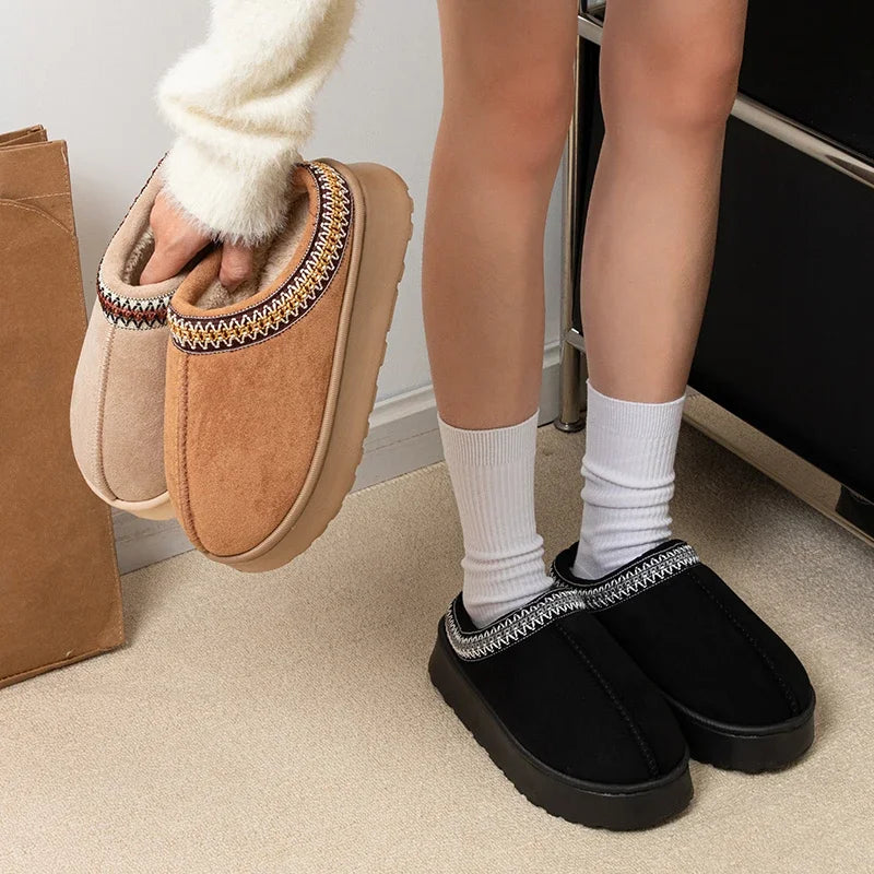 Damen Klassischer Stiefel mit Dicke Sohle