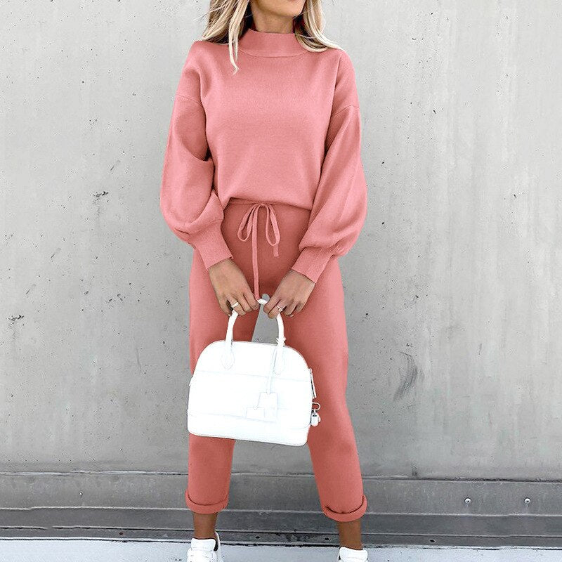 Damen Zweiteiliger Lounge-Set – Bequemer und stylischer Sweater und Jogginghose für Freizeit und Alltag