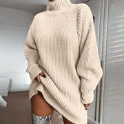 Elegantes Attraktives A-Linien-Kleid | Damen Herbst Strickkleid mit Rollkragen für dich