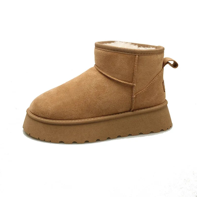 Damen Klassische Plattformstiefel mit Dicke Sohle