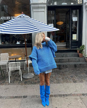 Emma | Damen Grober Oversize Rollkragen Strickpullover