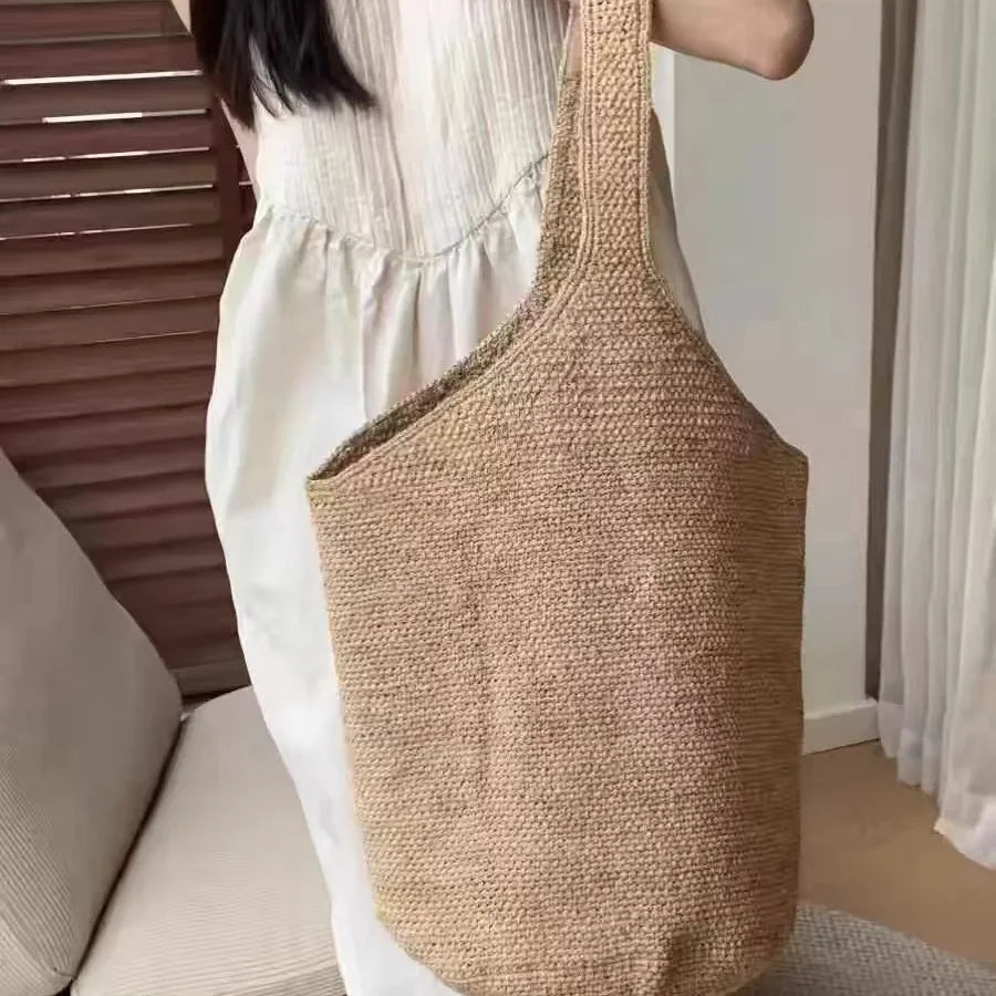 Boho Strohtasche Damen – Handgefertigte Strandtasche Sommer 2025 Shopper