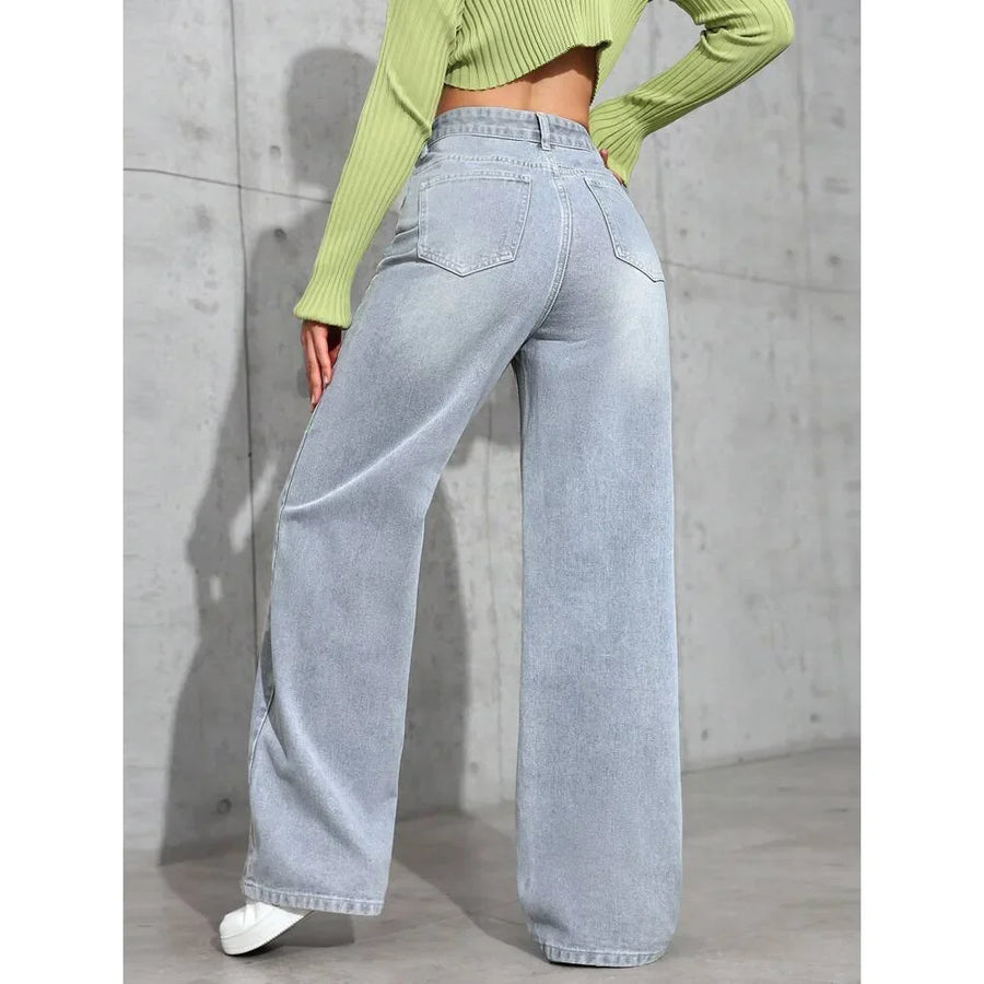 Damen Hohe Taille Baggy Jeans | Lässig