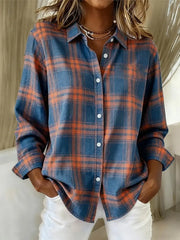 Leonie | Damen Bluse kariert elegant & langärmlig modern