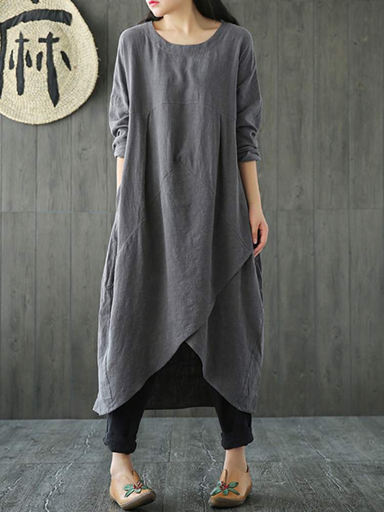 Elegantes Damen Maxi Kleid aus Baumwolle