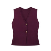 Gilet Top mit V‑Ausschnitt – weiches Stretch, Stockholm‑Chic